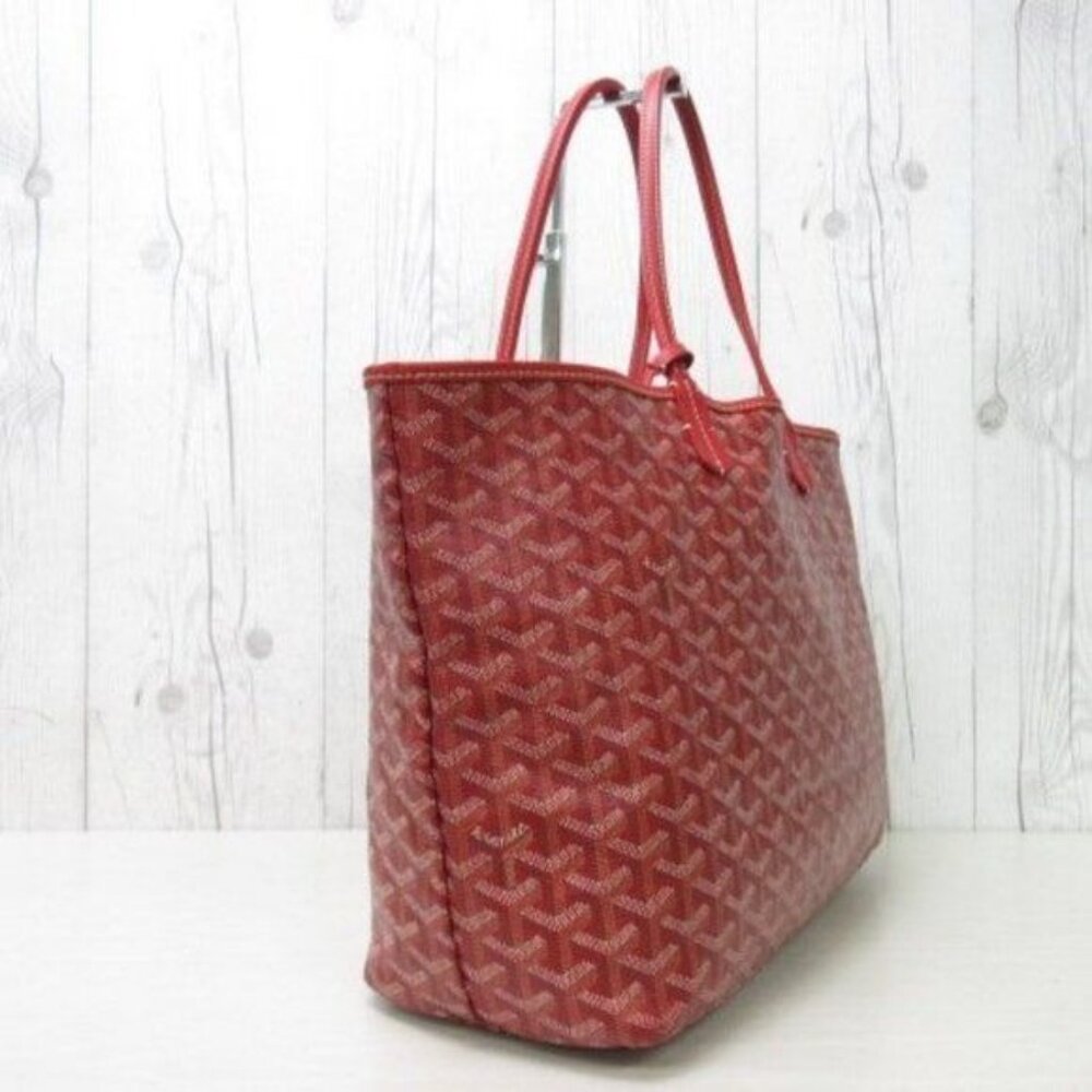 RARE Authentic Goyard Goyardine Saint Louis PM Red Shoulder Tote Bag & Pouch - Picture 6 of 16